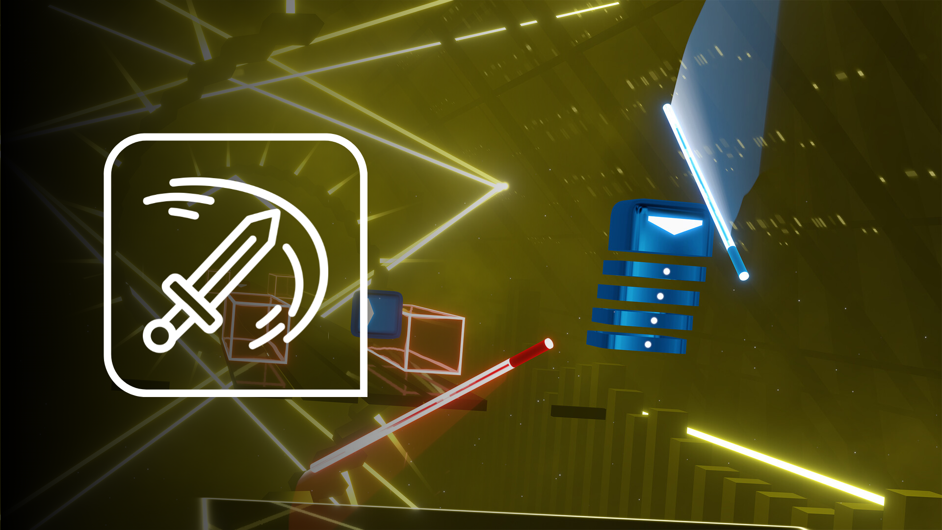 Beat Saber slicing blocks with OWO Skin